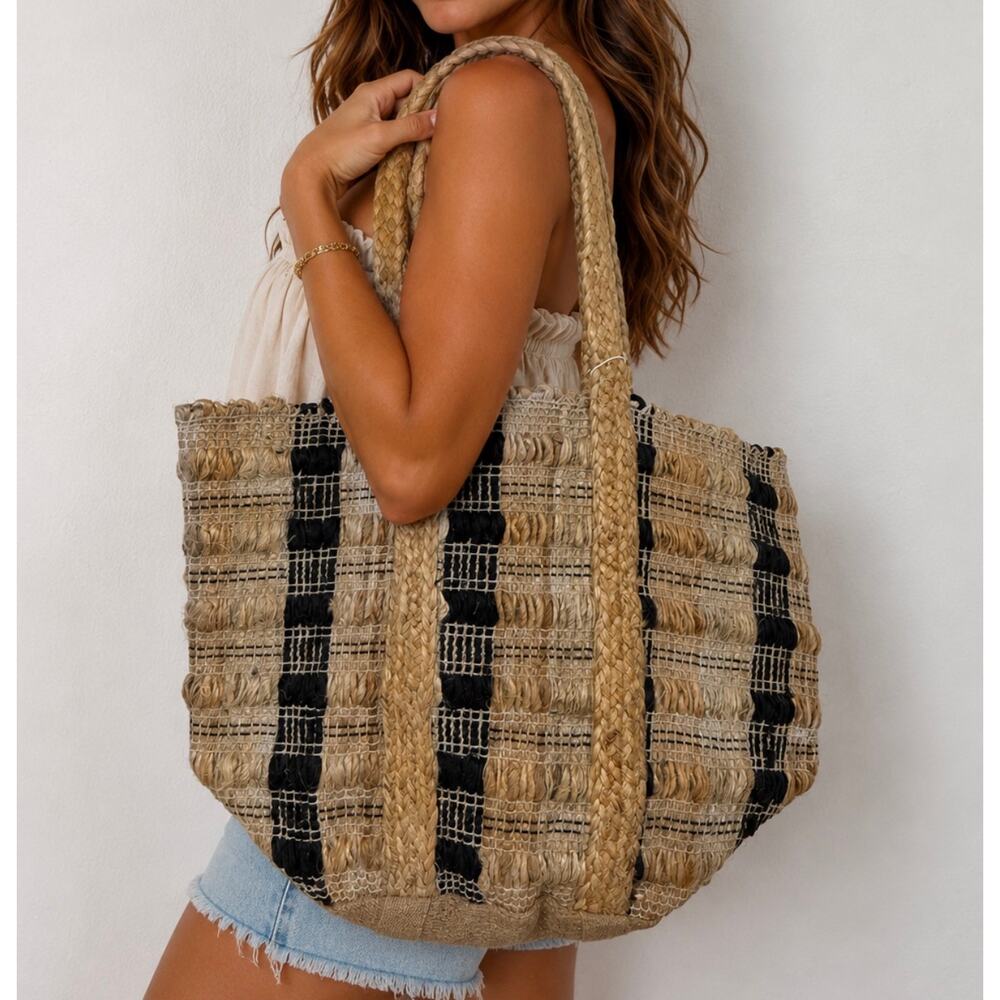 POL Woven Jute Tote Bag